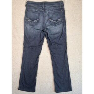 Nydj Size 8 Fit 32x30 Women’s Straight Jeans Blue Mid‎ Rise Dark Wash USA